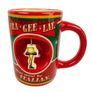 ICUP A Christmas Story Leg Lamp Spinner Mug/Cup 12oz Red/Green Holiday